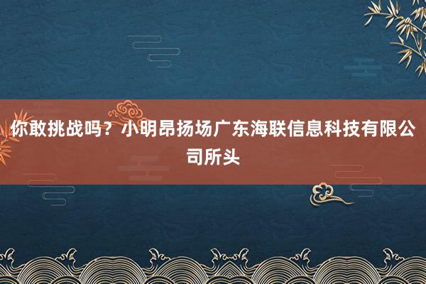 你敢挑战吗？小明昂扬场广东海联信息科技有限公司所头