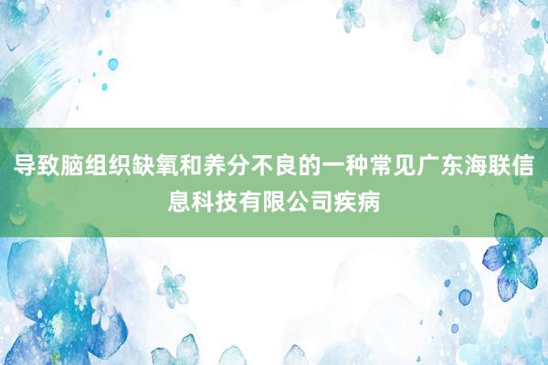 导致脑组织缺氧和养分不良的一种常见广东海联信息科技有限公司疾病